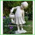 garden outdoor White Marble children beautiful girl statue
